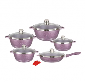 Jualan Panas Pengeluaran Tersuai Set Alat Memasak Kotak Hadiah Set Alat Memasak Tidak Lekat Set Alat Memasak Berbilang Warna Kuali OEM